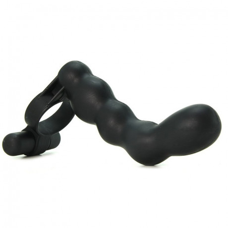 Виброкольцо с анальным стимулятором для двойного проникновения Posable Partner Double Penetrator
