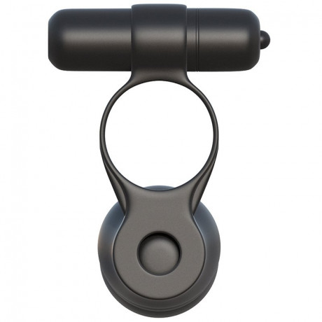 Виброкольцо с анальным стимулятором для двойного проникновения Posable Partner Double Penetrator