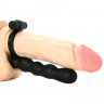 Виброкольцо с анальным стимулятором для двойного проникновения Posable Partner Double Penetrator