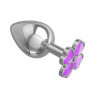 Большая металлическая анальная втулка c украшением Клевер Silver