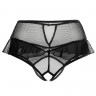 Эротические черные трусики с высокой посадкой и интимным доступом Lana