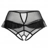 Эротические черные трусики с высокой посадкой и интимным доступом Lana