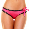 Трусики из легкого атласа в розовом цвете и плетением на попке