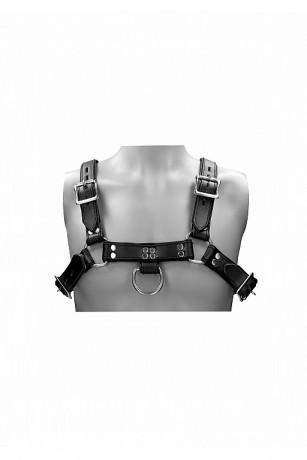 Мужская сбруя-портупея из высококачественных кожаных ремней Leather Male Chest Harness