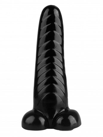 Анальный фаллоимитатор из эластомера с ребристой поверхностью