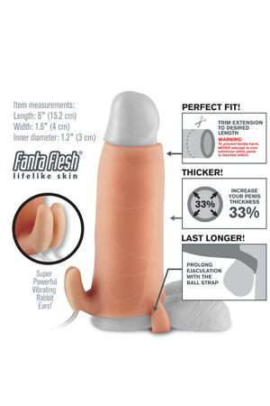 Насадка увеличитель пениса с клиторальными вибропальчиками Duo Clit Climax-Her