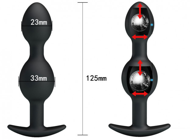 Анальная втулка с двумя расширяющимися шариками