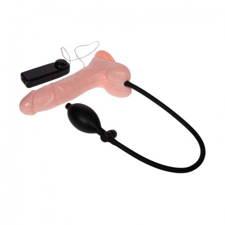 Вибромассажер реалистик на присоске увеличивающийся в размере INPLATABLE