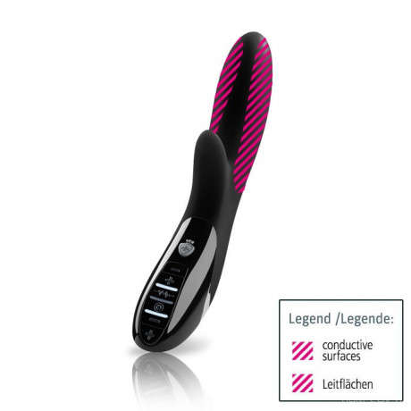 Вибратор с клиторальным отростком и электростимуляцией Daring Danny eStim