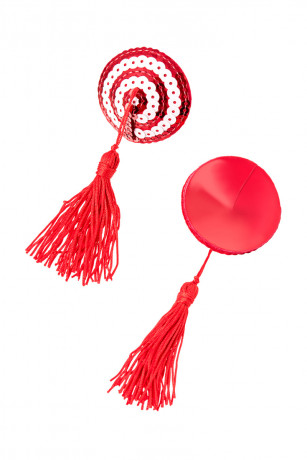 Красно-белые пэстисы с игривыми кисточками на конусах