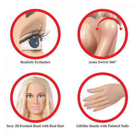 Кукла надувная с вставками блондинка