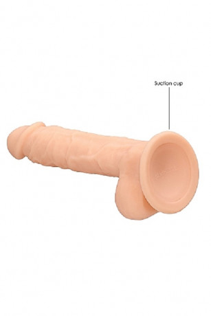 Реалистичный фаллос с рельефным телом и упругой мошонкой Silicone Dildo With Balls