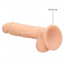 Реалистичный фаллос с рельефным телом и упругой мошонкой Silicone Dildo With Balls