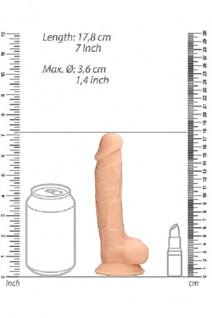 Реалистичный фаллос с рельефным телом и упругой мошонкой Silicone Dildo With Balls