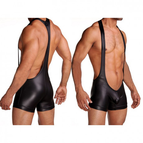 Мужской боди комбинезон с открытой грудью и спиной