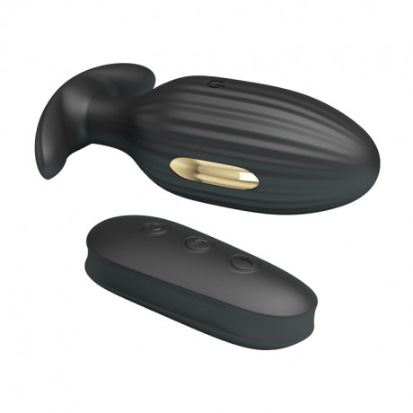 Анальная вибропробка с электростимуляцией и пультом ДУ Royal Pleasure