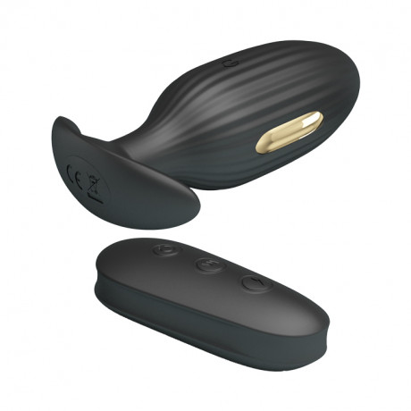 Анальная вибропробка с электростимуляцией и пультом ДУ Royal Pleasure