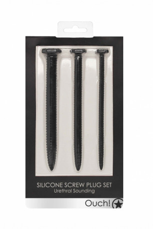 Набор из трех стимуляторов уретры Silicone Screw Plug Set