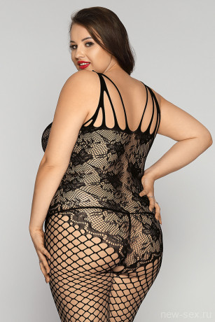 Бесшовный комбинезон из сетки и стринги Kasandrah