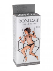 Паутина на кровать для ролевых игр с наручниками и поножами