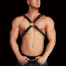 Мужская сбруя портупея из кожаных ремней расположенных на крест Harness Adonis Ouch