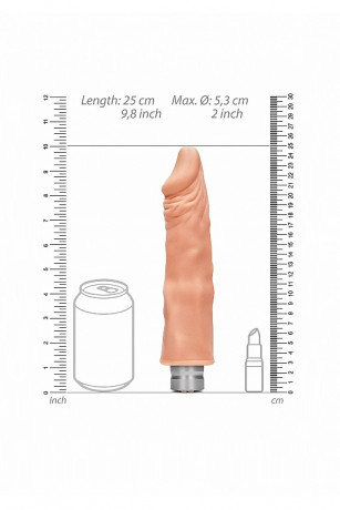 Реалистичный большой фаллоимитатор с вибрацией телесного цвета Vibrating Dildo
