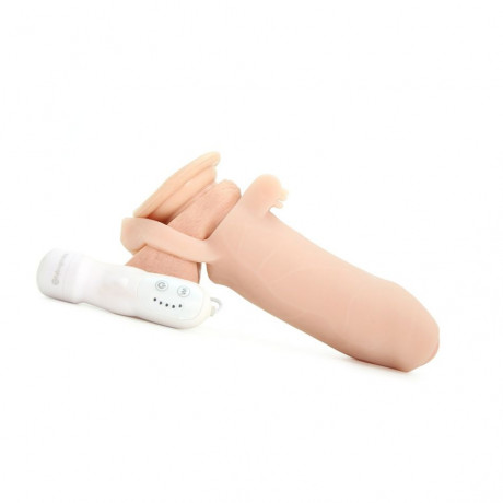 Увеличивающая вибронасадка на член Real Feel Twin Teazer