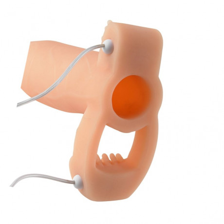 Увеличивающая вибронасадка на член Real Feel Twin Teazer