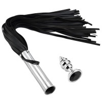 Плеть и анальный стимулятор со стразой 2 в 1