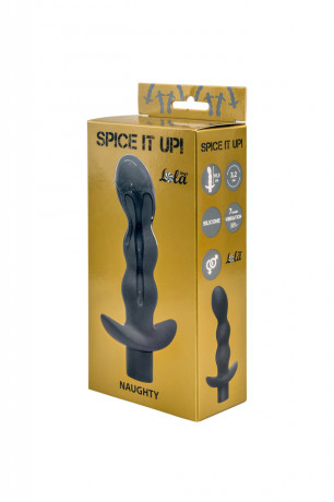 Рельефная анальная пробка с вибрацией Spice it up Naughty