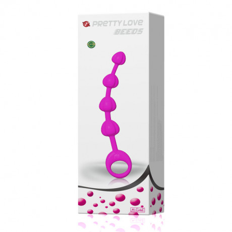 Анальные бусы сердца розовые Beeds