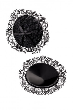 Многоразовые наклейки на соски с черным кружевом круглой формы