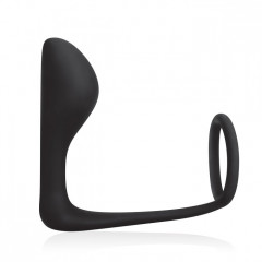 Эрекционное кольцо с анальным плагом для массажа простаты