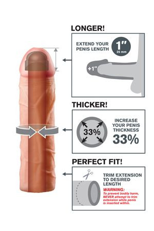 Сверх реалистичная насадка увеличитель пениса Perfect 1" Extension