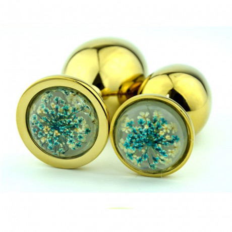 Анальная пробка с цветочным украшением размер M