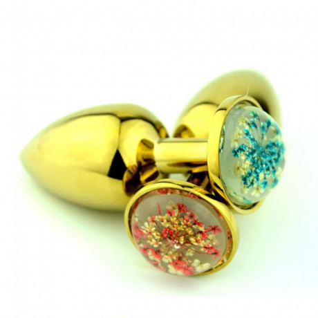 Анальная пробка с цветочным украшением размер M