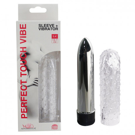 Классический вибратор с насадкой с точками