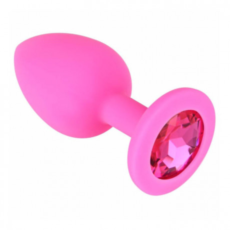 Розовая анальная пробка-украшение