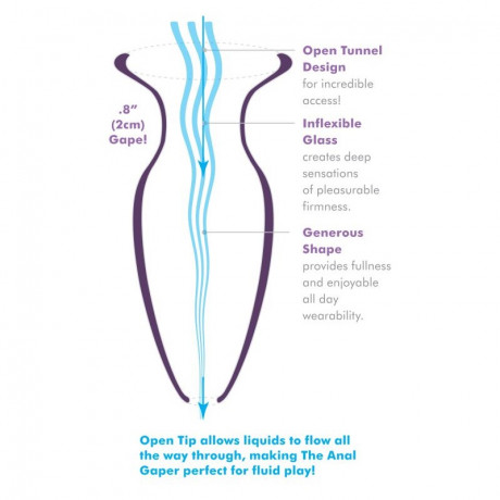 Стеклянный анальный плаг с туннелем небольшого размера Beginner's Anal Gaper