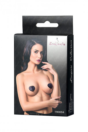 Многоразовые наклейки на соски украшенные стразами и цепочкой