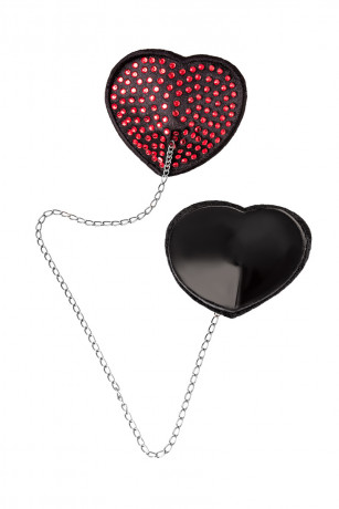 Многоразовые наклейки на соски украшенные стразами и цепочкой