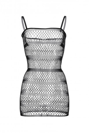 Черное сексуальное платье в клетку из эластичной сетки Precious