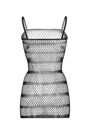 Черное сексуальное платье в клетку из эластичной сетки Precious