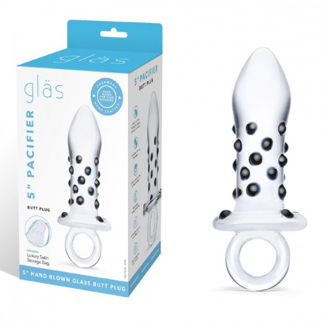 Мини-пробочка из прозрачного стекла с объемными точками PACIFIER