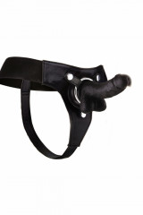 Женский ремневой страпон с кожаными трусиками Realistic 7 Inch
