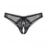 Женские трусики с доступом из тонкой сетки декорированные стразами