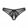 Женские трусики с доступом из тонкой сетки декорированные стразами