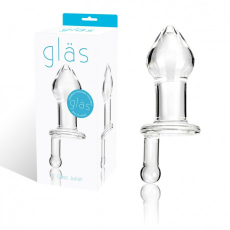 Прозрачный плаг из стекла с удобной ручкой