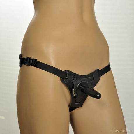 Удобные трусики для страпона из натуральной кожи Strap-on Harness vac-u-lock Anatomic Thong