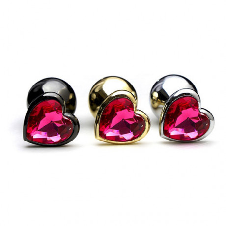 Золотой анальный плаг "сердце"